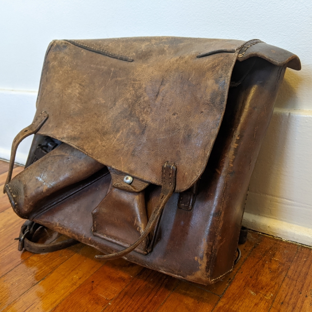 Vintage leather backpack